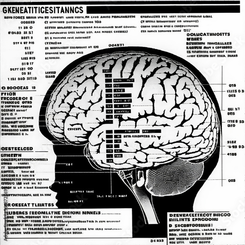 Instructional CIA Diagram of Neurodivergent Brain Circa 1967 photo