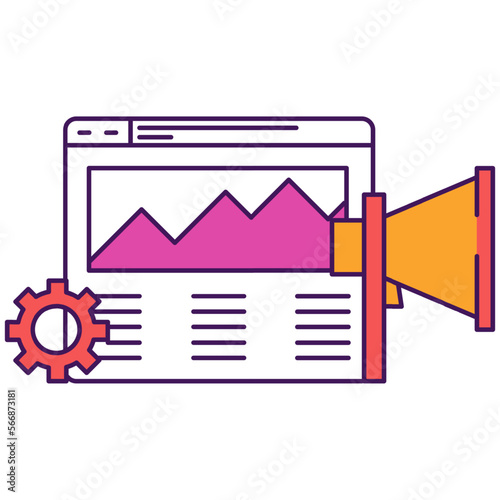 Inbound digital social marketing icon influencing content generation vector design