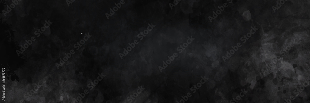 Abstract black and grey backdrop concrete texture background banner pattern. Dark black texture chalk board and grunge banner background