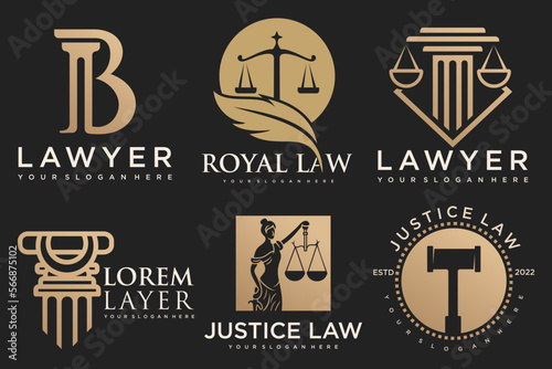 Law logo collection with creative element concept
