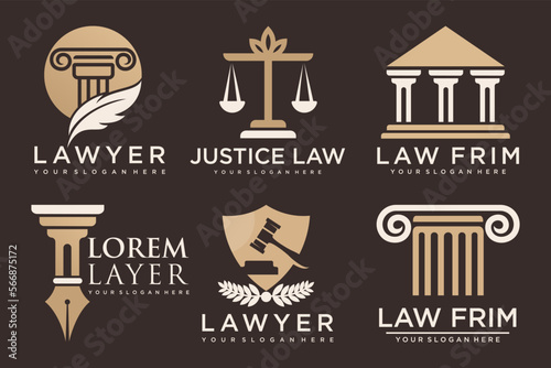 Law logo collection with creative element concept