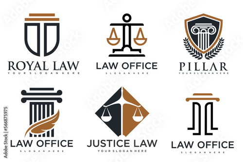 Set lawyer Logo Template vector symbol nature