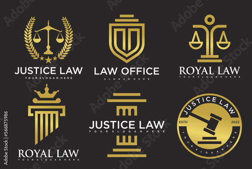 Set lawyer Logo Template vector symbol nature