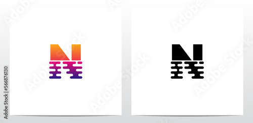 Dip Into The Water Letter Logo Design N