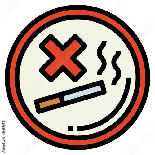 no smoke filled outline icon style