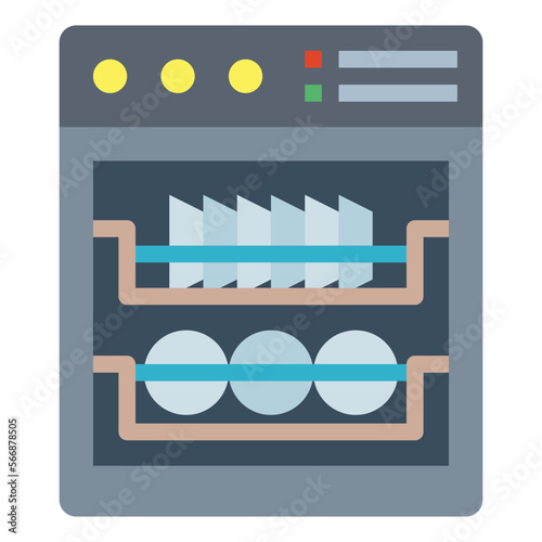 dishwasher flat icon style