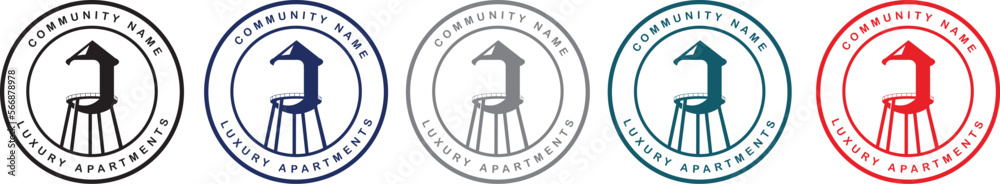 Fototapeta premium Water tower logo vector