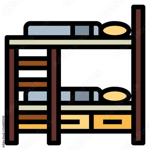 bunk bed filled outline icon style