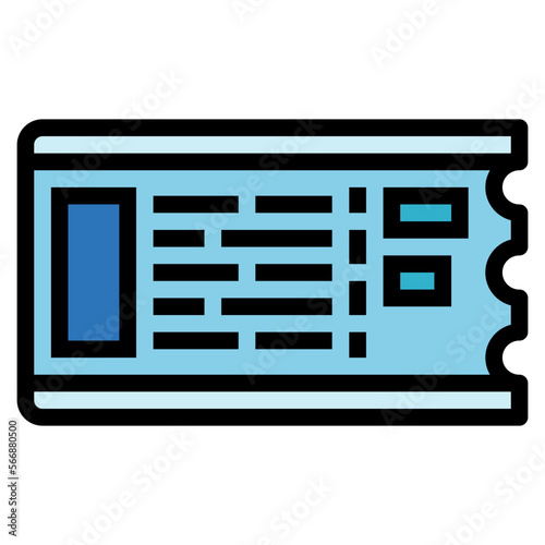 ticket filled outline icon style