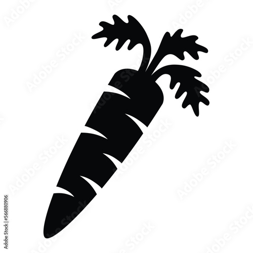 Carrot root vegetable with leaves flat vector icon for apps and websites