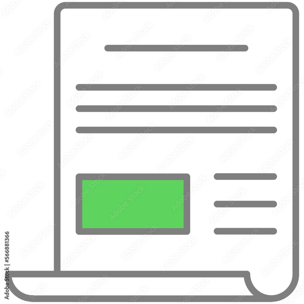 Business plan paper document flat vector icon