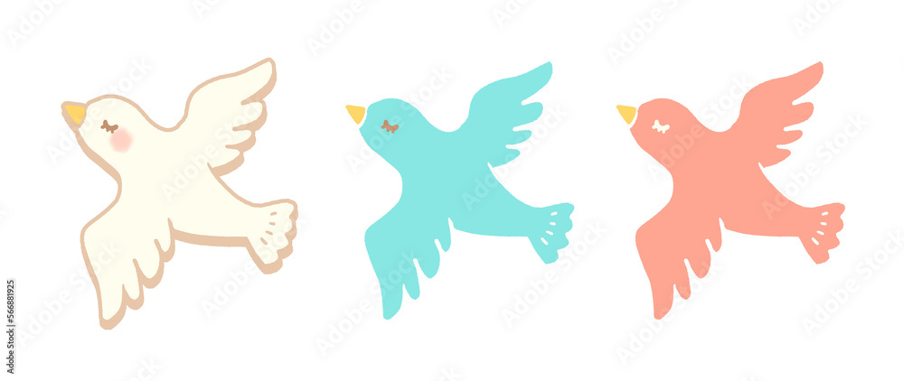 鳩のイラスト3パターン 鳩のイラスト3パターン
