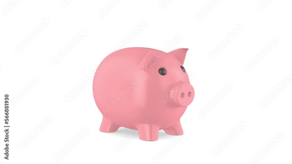 Pink piggy bank on white background. Isolated 3D render Pink piggy bank on white background. Isolated 3D render
