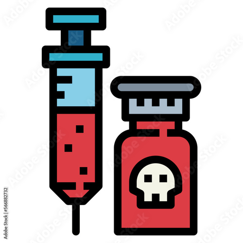 poison filled outline icon style