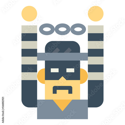 Arrested flat icon style
