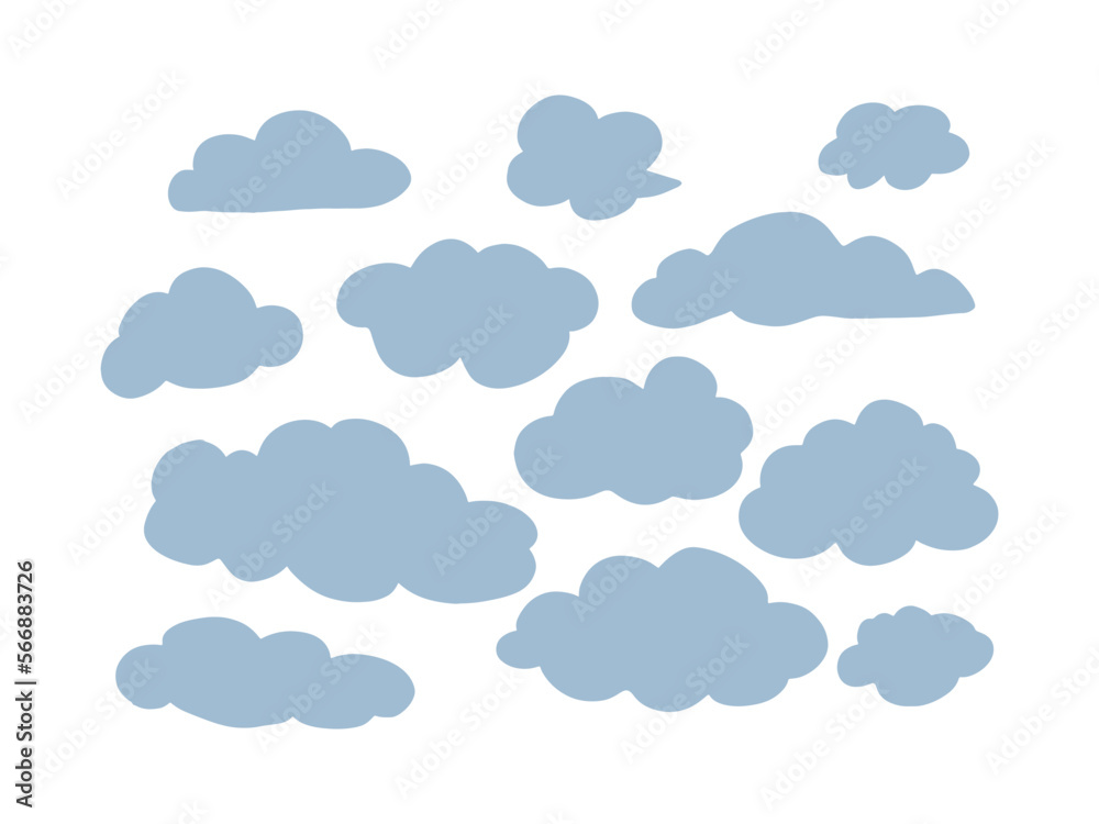 Sky Cloud Aesthetic and cute Cartoon Clip art Illustration