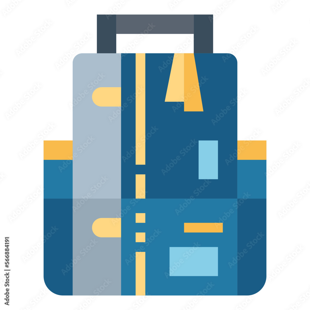 backpack flat icon style