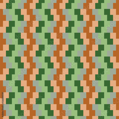brown and green colorful square geometry in seamless pattern, paper, print, background