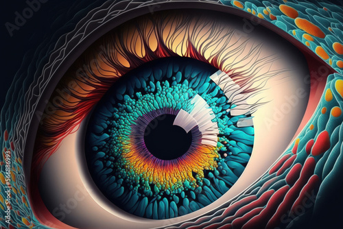 wonderful detail photo of the eye. Generative AI