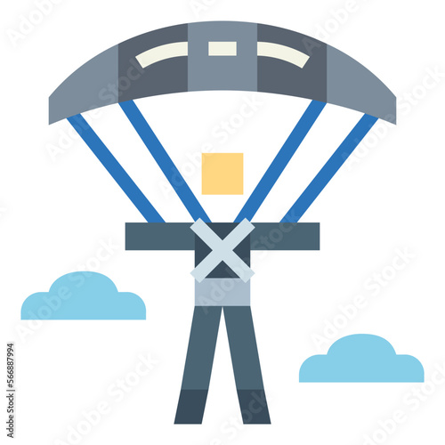 paratrooper flat icon style