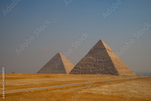 Great Pyramid of Giza, Egypt landscape with desert sand