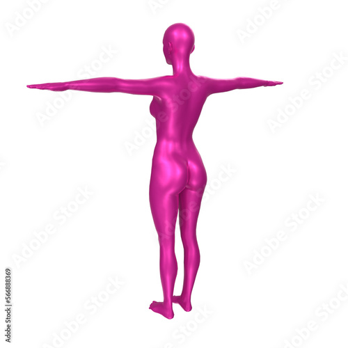 Female basemesh isolated on background photo