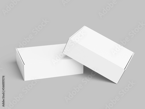 Realistic Dual Gift Boxes isolated Mockup From Side View