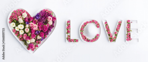 Flower arrangement heart and love