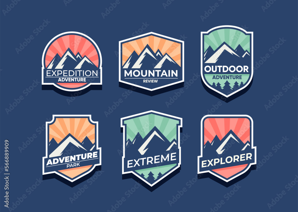 Explore Mountain Advanture symbol vector set Explore Mountain Advanture symbol vector set