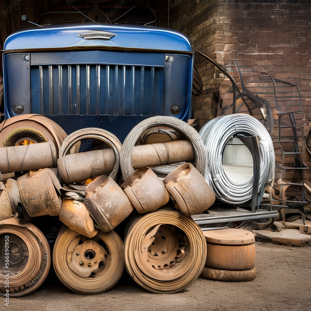 A truck loaded with steel coils3, Generative AI