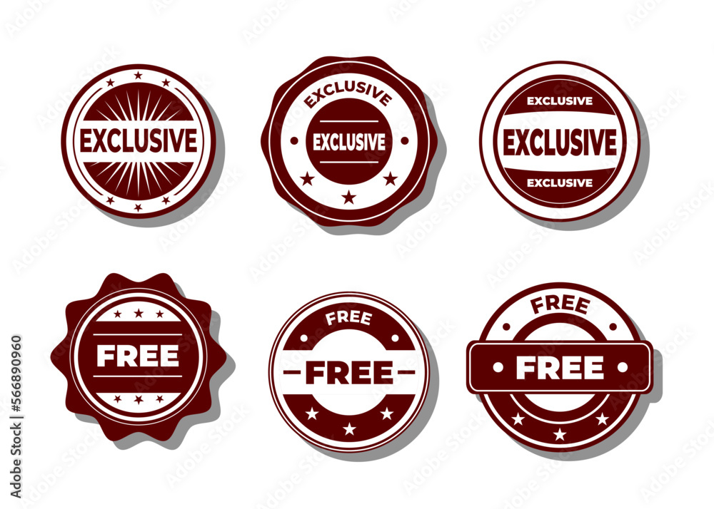 Free and Exclusive Stamp Vector Set Over a White Background Free and Exclusive Stamp Vector Set Over a White Background