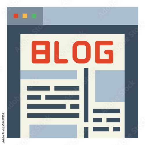 blogging flat icon style