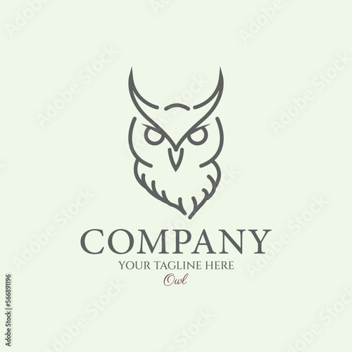 line owl art design logo minimalist creative
