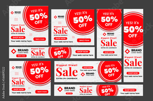 Google Ads banner Design Template, Set Of Web Banners