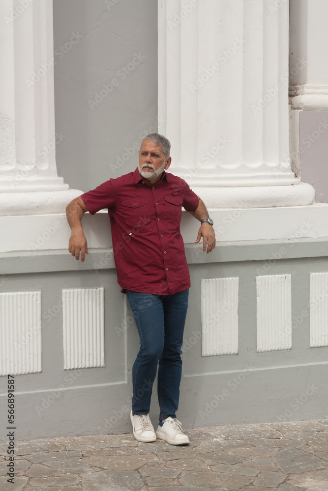 mature man in white columns mature man in white columns