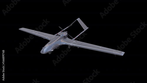 Bayraktar TB2 Military Drone Fly Animation Transparent Alpha Video photo