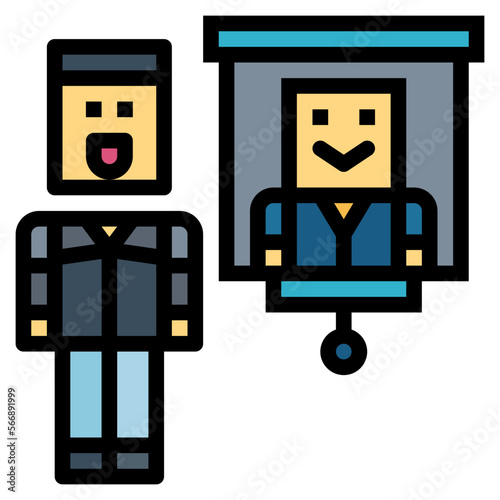 videocall filled outline icon style