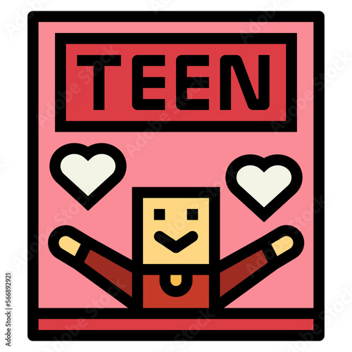 teen filled outline icon style