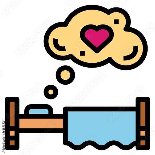 Dreaming filled outline icon style
