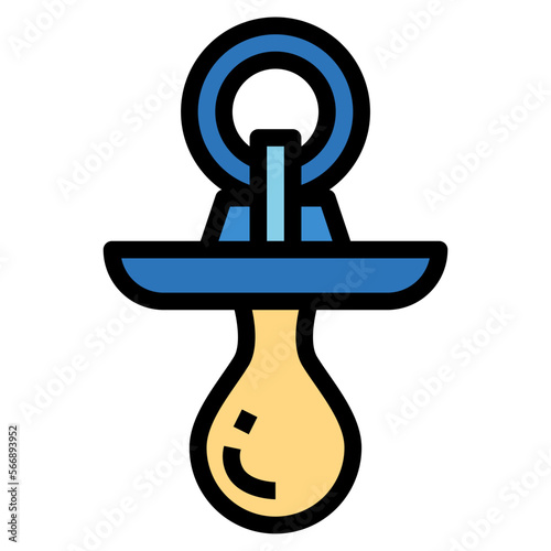 Pacifier filled outline icon style