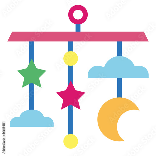 crib toy flat icon style
