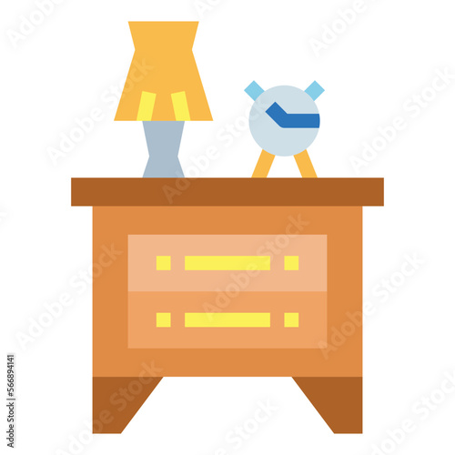 Nightstand flat icon style