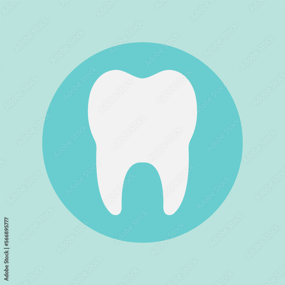 Tooth Icon, flat illustration. Tooth simple silhouette. Web site page and mobile app design vector element.