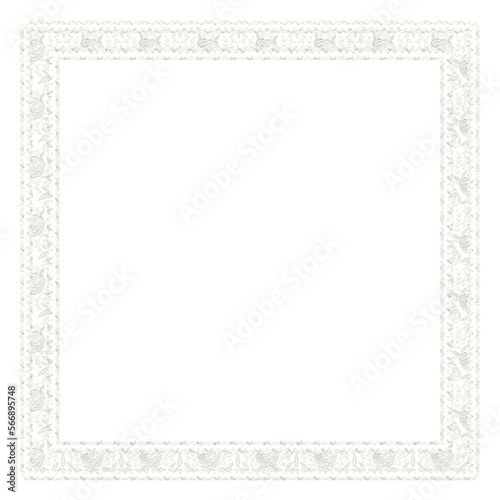 Beautiful floral lace  frames or borders in square, vertical rectangle and horizontal rectangle. Off white color, isolated with transparent background. 
