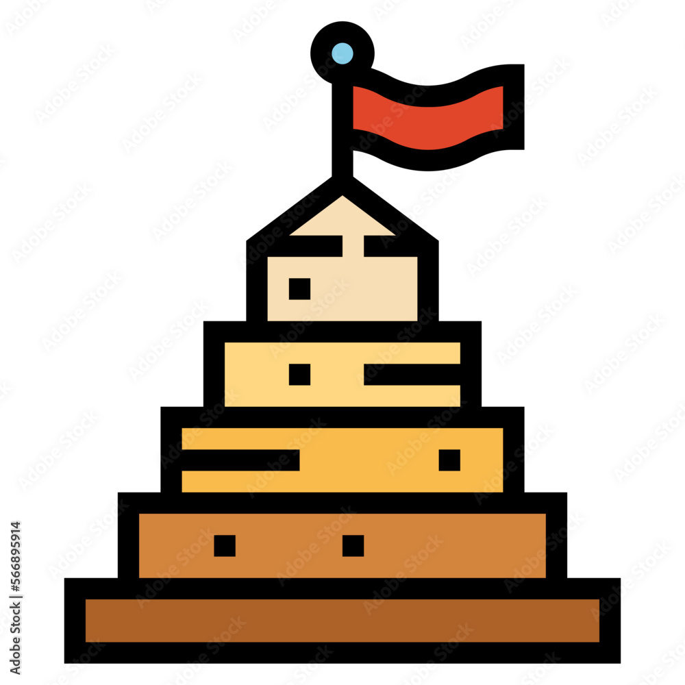 pyramid filled outline icon style