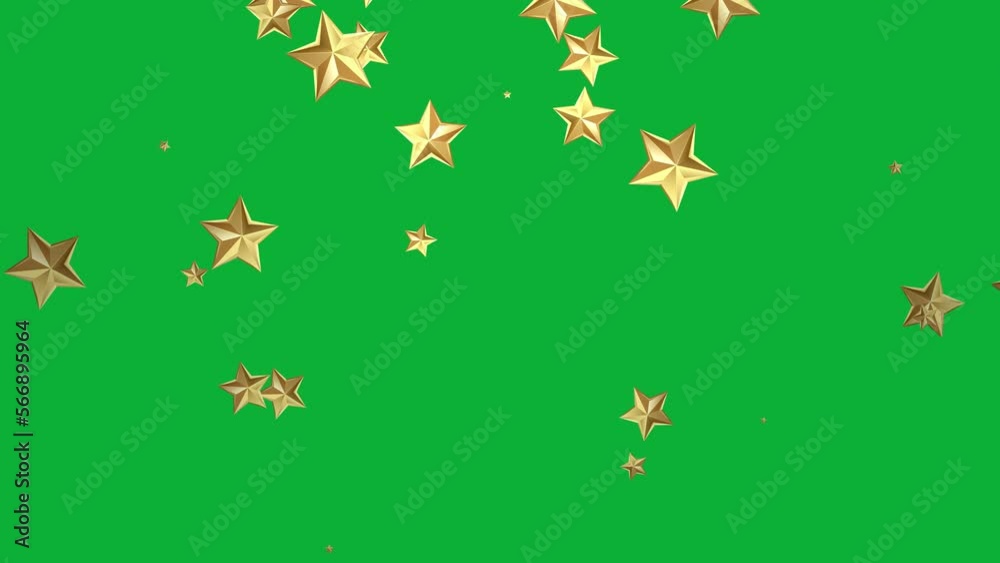 Gold stars animation in green screen Gold stars animation in green screen