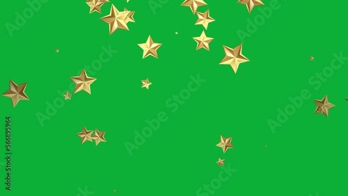 Gold stars animation in green screen