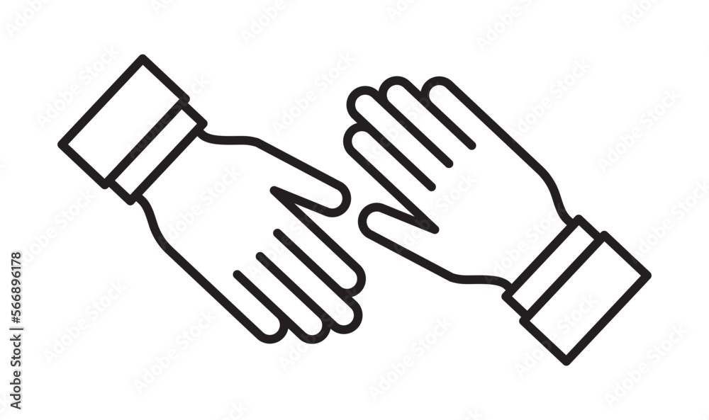 Two hands icon flat design vector illustration. Two hands icon flat design vector illustration.