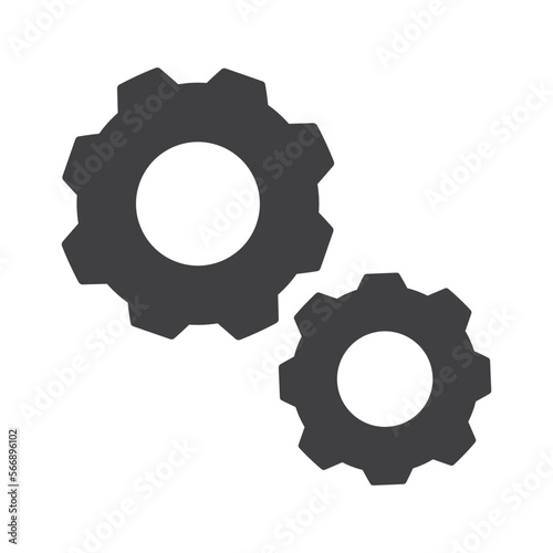 Gear or setting icon flat design vector illustration.