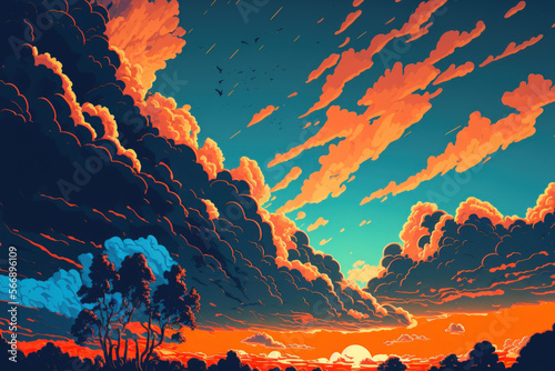 The sky will change colors from blue to orange. Generative AI
